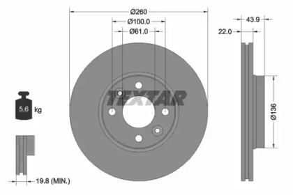 Дисковой тормозной механизм TEXTAR для NISSAN NOTE (E11, NE11) 1.5 dCi