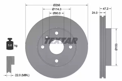 Тормозной диск TEXTAR для CHEVROLET NUBIRA седан 2.0 D