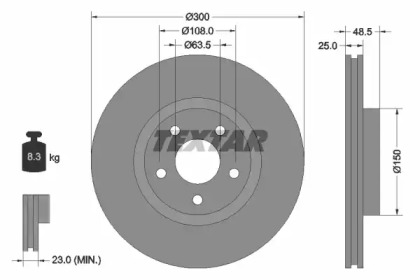 Дисковой тормозной механизм TEXTAR для FORD KUGA II (DM2) 1.6 EcoBoost