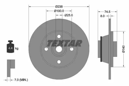 Дисковой тормозной механизм TEXTAR для RENAULT CLIO I (B/C57_, 5/357_) 1.4
