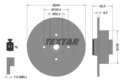 Дисковой тормозной механизм TEXTAR для NISSAN NOTE (E11, NE11) 1.5 dCi