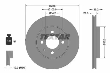 Дисковой тормозной механизм TEXTAR для HONDA JAZZ II (GD_, GE3, GE2) 1.2 i-DSI (GD5, GE2)