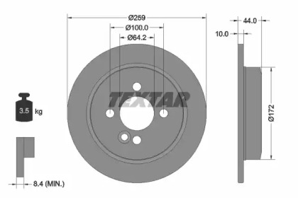 Дисковой тормозной механизм TEXTAR для MINI MINI Кабриолет (R52) Cooper