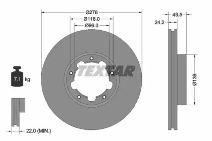 Дисковой тормозной механизм TEXTAR для NISSAN CABSTAR E (TL_, VL_) 125.35, 125.45 (TL0, VL0)
