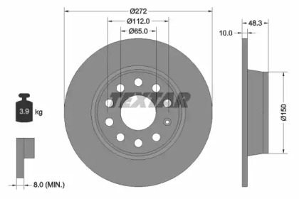 Тормозной диск TEXTAR для VW CADDY IV Variant (SAB, SAJ) 2.0 TDI 4motion