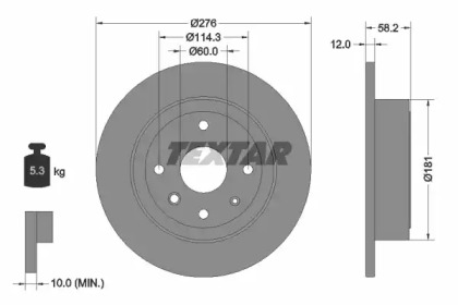 Тормозной диск TEXTAR для CHEVROLET EPICA (KL1_) 2.0