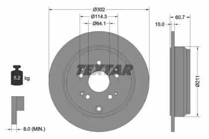 Тормозной диск TEXTAR для HONDA CR-V IV (RM_) 2.0 AWD (RE5)