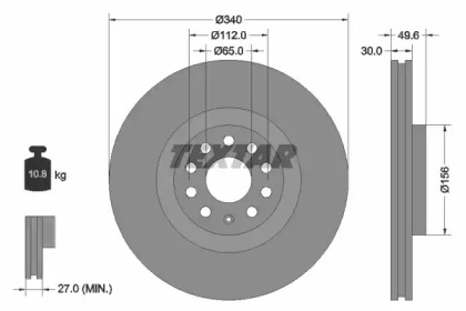 Тормозной диск TEXTAR для VW ARTEON (3H7) 2.0 TDI 4motion