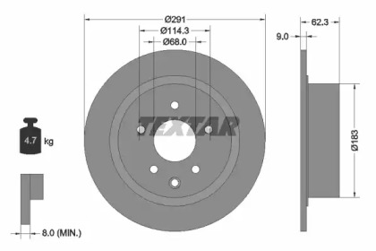 Дисковой тормозной механизм TEXTAR для NISSAN TEANA I (J31) 2.3