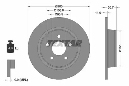 Дисковой тормозной механизм TEXTAR для FORD KUGA II (DM2) 1.6 EcoBoost 4x4