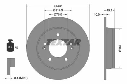 Дисковой тормозной механизм TEXTAR для KIA CEE'D (JD) 1.4 MPI