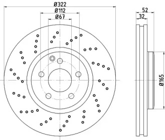 Тормозной диск TEXTAR для MERCEDES-BENZ CLS (C218) CLS 400 (218.361)