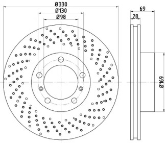 Тормозной диск TEXTAR для PORSCHE 911 Кабриолет (997) 3.6 Carrera