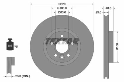 Дисковой тормозной механизм TEXTAR для FORD KUGA II (DM2) 1.6 EcoBoost 4x4