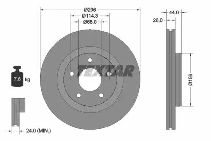 Дисковой тормозной механизм TEXTAR для NISSAN JUKE (F15) 1.6 DIG-T 4x4