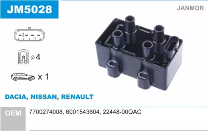 Система зажигания / накаливания JANMOR для NISSAN KUBISTAR (X76) 1.2