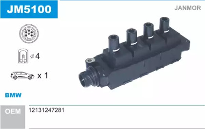 Катушка зажигания / элемент катушки зажигания JANMOR для BMW 3 Compact (E36) 318 ti