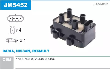 Система зажигания / накаливания JANMOR для NISSAN KUBISTAR (X76) 1.2