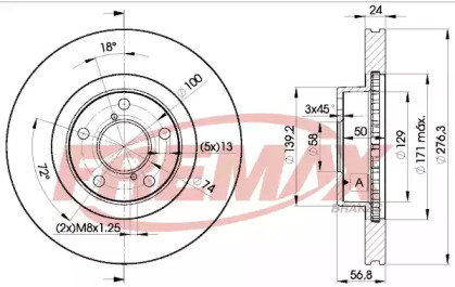 Тормозной диск FREMAX для SUBARU IMPREZA седан (GD) 2.0 WRX Turbo AWD