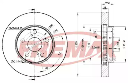 Тормозной диск FREMAX для TOYOTA CARINA E седан (_T19_) 1.8 i 16V (AT191)