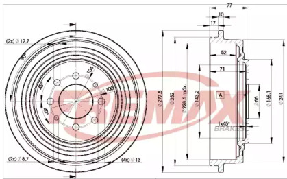 Барабанный тормозной механизм FREMAX для NISSAN KUBISTAR (X76) 1.5 dCi