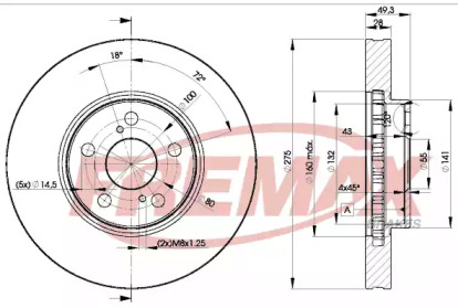Тормозной диск FREMAX для TOYOTA AVENSIS (_T22_) 1.6 (AT220_)