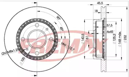 Дисковой тормозной механизм FREMAX для NISSAN ALMERA I Hatchback (N15) 1.6 SR,SLX