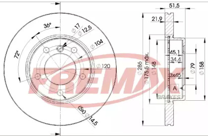 Тормозной диск FREMAX для BMW 3 Compact (E36) 318 ti