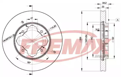 Тормозной диск FREMAX для HONDA CIVIC V седан (EG, EH) 1.6 VTi (EG9)