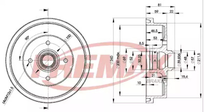 Барабанный тормозной механизм FREMAX для VW POLO (6N1) 64 1.9 D