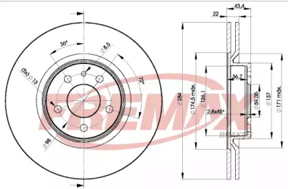 Тормозной диск FREMAX для ALFA ROMEO 164 (164_) 2.5 V6