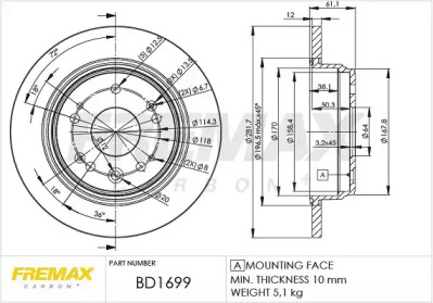 Тормозной диск FREMAX для HONDA LEGEND III (KA) 3.5 i 24V (KA9)