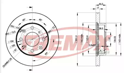 Дисковой тормозной механизм FREMAX для HONDA PRELUDE II (AB) 1.8 EX