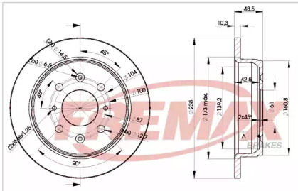 Тормозной диск FREMAX для HONDA CIVIC V седан (EG, EH) 1.6 VTi (EG9)