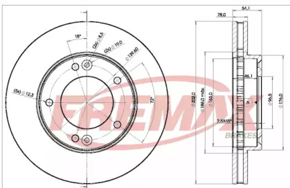 Тормозной диск FREMAX для KIA SORENTO I (JC) 2.5 CRDi