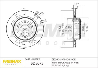 Тормозной диск FREMAX для NISSAN MURANO II (Z51) 3.5 4x4