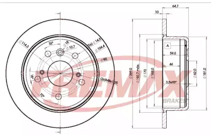 Дисковой тормозной механизм FREMAX для LEXUS ES (VCV10_, VZV21_) 300 (MCV10_, VCV10_)