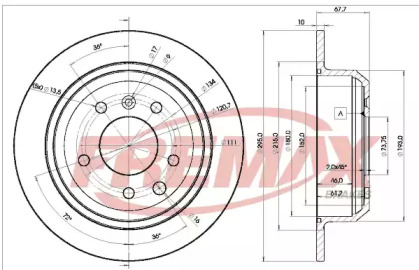 Тормозной диск FREMAX для JAGUAR XJ (XJ40, XJ81) 6 3.2 24V