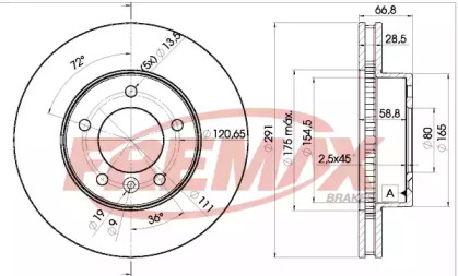 Тормозной диск FREMAX для JAGUAR XJ (XJ40, XJ81) 6 3.2 24V