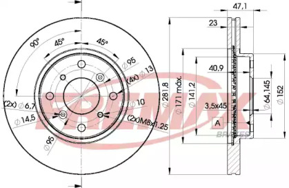 Тормозной диск FREMAX для HONDA PRELUDE IV (BB_) 2.3 i 16V (BB2)