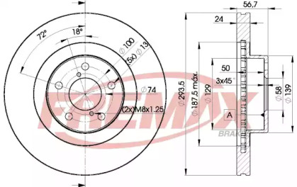 Тормозной диск FREMAX для SUBARU IMPREZA седан (GD) 2.0 WRX Turbo AWD