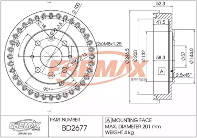 Тормозной барабан FREMAX для KIA SHUMA (FB) 1.8 i 16V