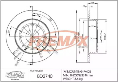 Дисковой тормозной механизм FREMAX для HONDA ACCORD V (CC, CD) 2.3 i SR