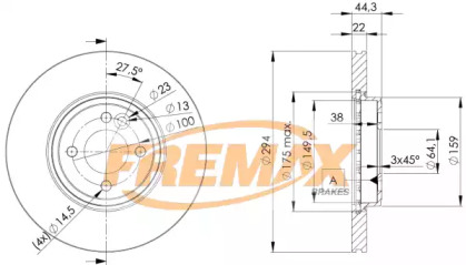 Дисковой тормозной механизм FREMAX для MINI MINI Кабриолет (R52) Cooper S