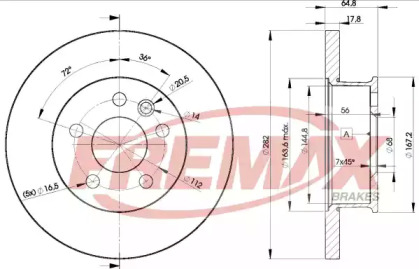 Дисковой тормозной механизм FREMAX для VW TRANSPORTER IV c бортовой платформой/ходовая часть (70XD) 1.9 TD
