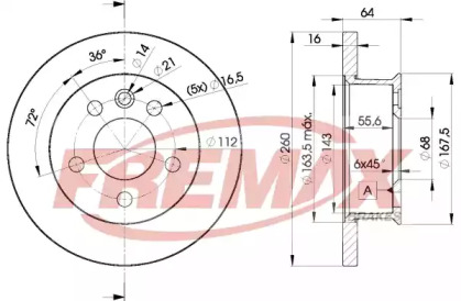 Дисковой тормозной механизм FREMAX для VW TRANSPORTER IV c бортовой платформой/ходовая часть (70XD) 1.9 TD