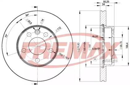 Дисковой тормозной механизм FREMAX для VW TRANSPORTER IV c бортовой платформой/ходовая часть (70XD) 1.9 TD