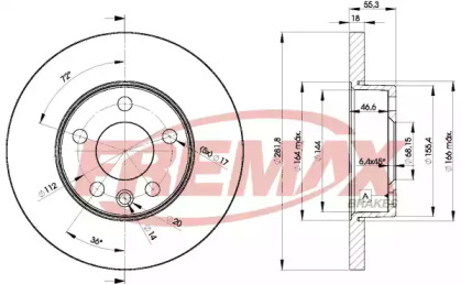 Дисковой тормозной механизм FREMAX для VW TRANSPORTER IV c бортовой платформой/ходовая часть (70XD) 1.9 TD
