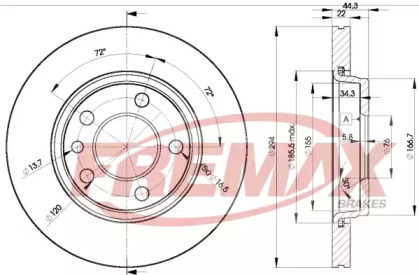 Дисковой тормозной механизм FREMAX для VW TRANSPORTER VI c бортовой платформой/ходовая часть (SFD, SFE 2.0 TDI