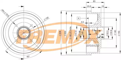 Тормозной барабан FREMAX для RENAULT CLIO I (B/C57_, 5/357_) 1.4
